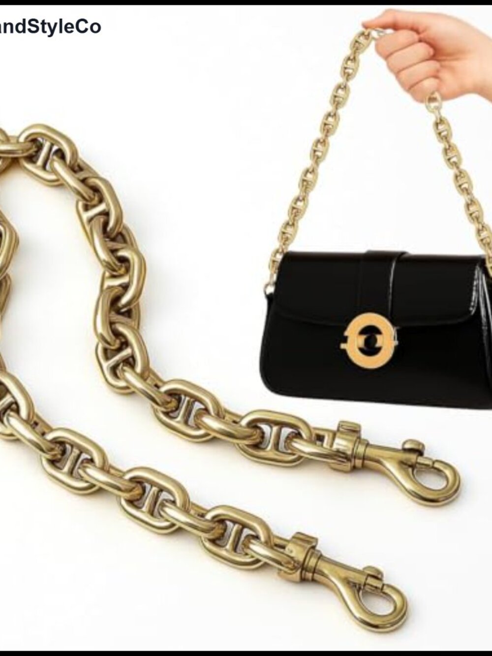 Vintage Gold Purse Chain 18 Inch Chunky Handbag Strap Accessory